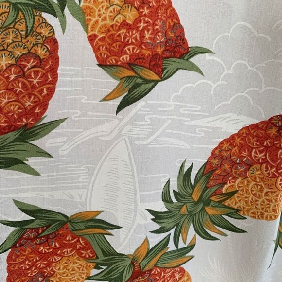 Vintage Paradise Found Shirt Hawaiian Pineapple Printed Boxy Camp Collar Top - Picture 7 of 9